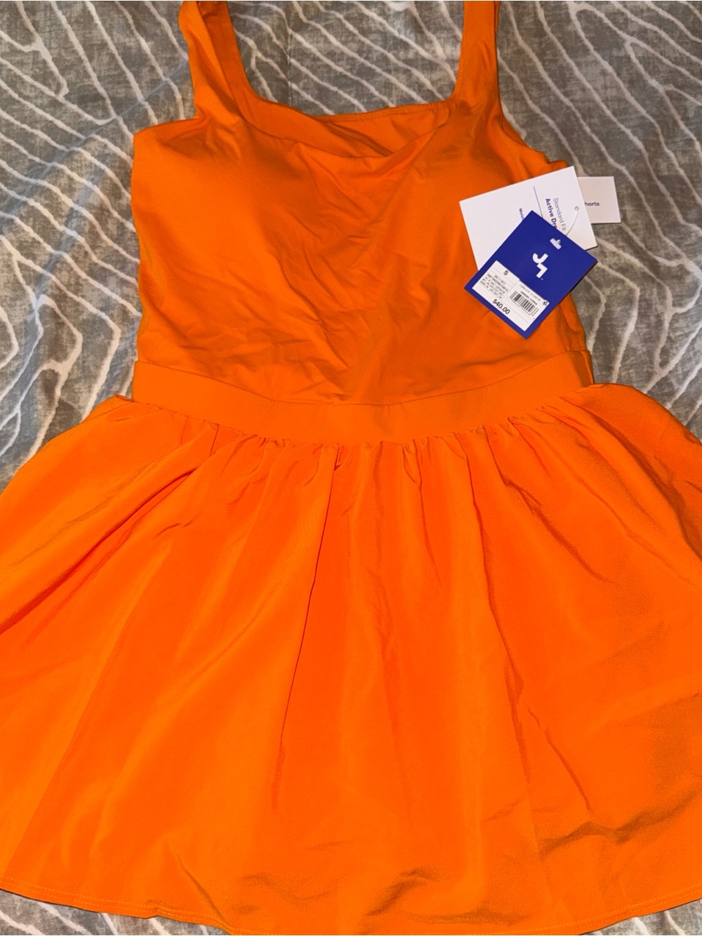 JoyLab Orange Sleeveless Fit-and-Flare Dress